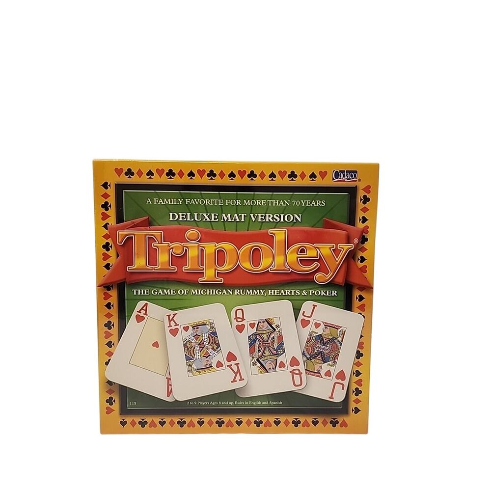 Tripoley Deluxe Mat Version Michigan Rummy Hearts Poker 2003 NEW SEALED